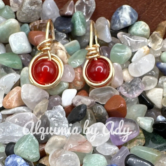 Untreated ruby gold drops dangle statement earrings/red Ruby untreated - Picture 1 of 2
